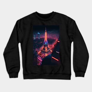 Eiffel Tower Cyberpunk Crewneck Sweatshirt